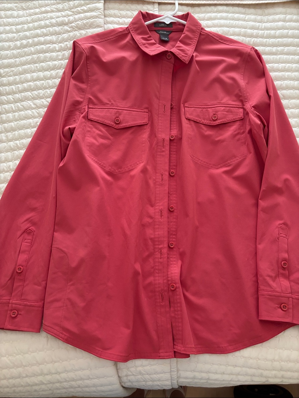 Eddie Bauer Women's Departure 2.0 Long Sleeve Shirt Red Chili Medium